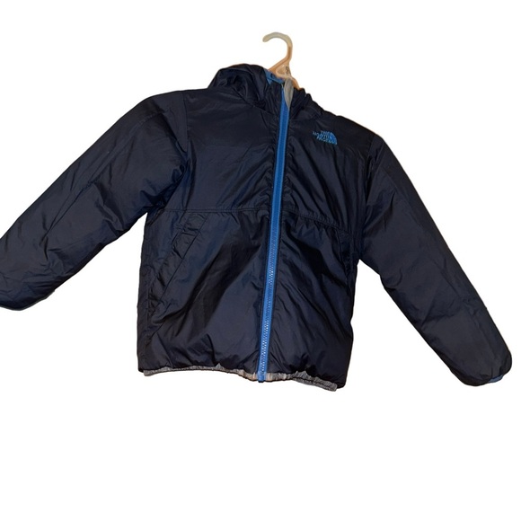 North face kids puff navy blue gray reversible coat toddler boys size 6 - Picture 4 of 7